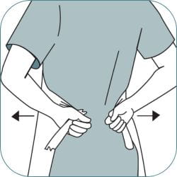 How to doff aprons - step 2