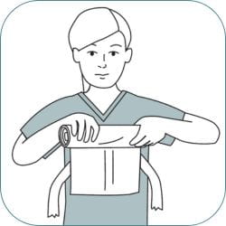How to doff aprons - step 3