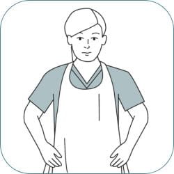 How to don aprons - step 2