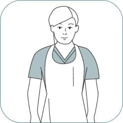 How to don aprons - step 4