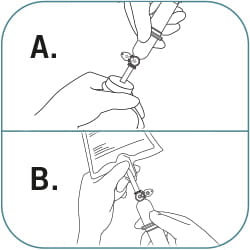 Priming evercare® inLine, Gravity Set Vented Filterstop - Step 3
