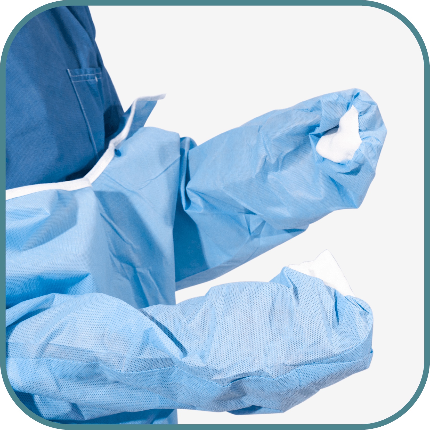 Donning guide OP-gowns - Step 3