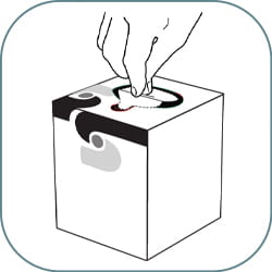 Opening the dispenser box - step 2