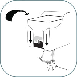 Opening the dispenser box - step 4