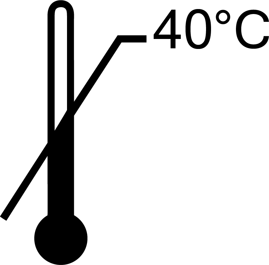 Symbol of Temperature only up to 40