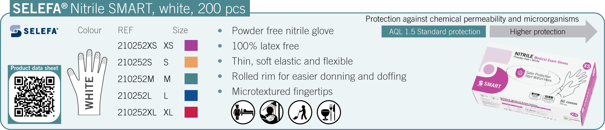 Nitrile Smart White 200