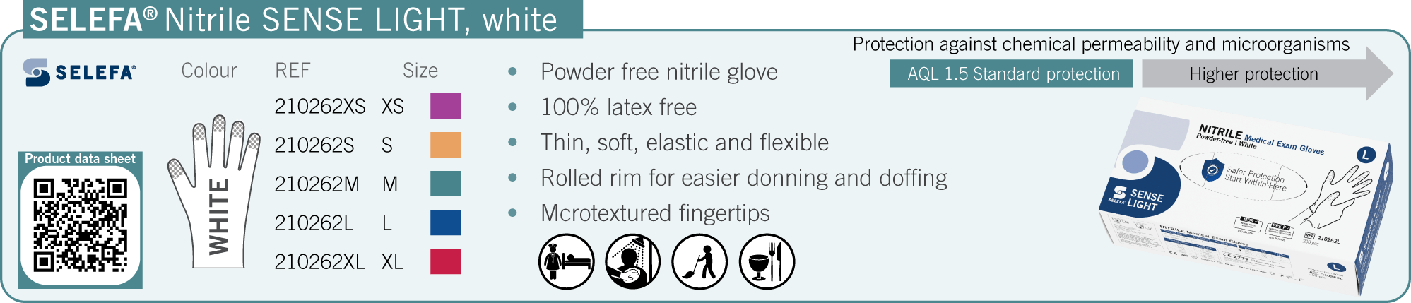 SELEFA Nitrile SENSE LIGHT, white