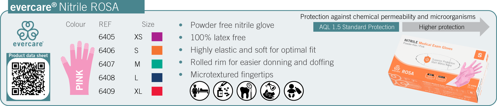 evercare Nitrile ROSA