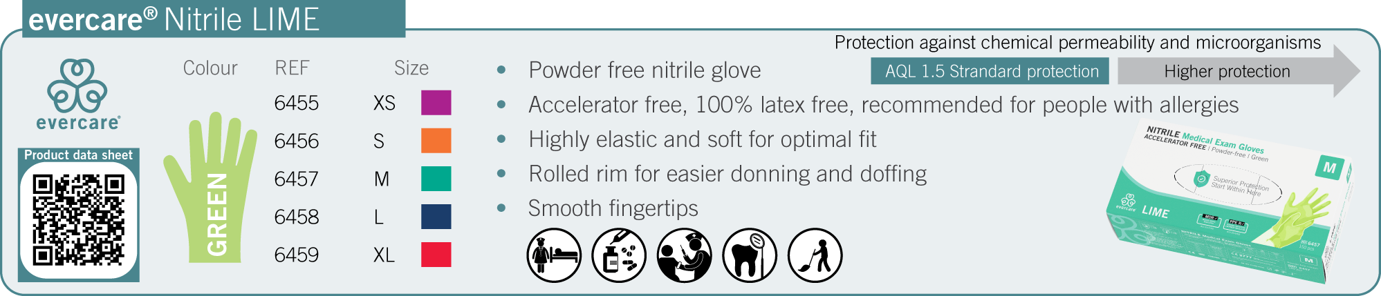 evercare Nitrile LIME